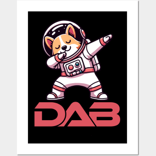 Dabbing Space Cat Astronaut Posters and Art